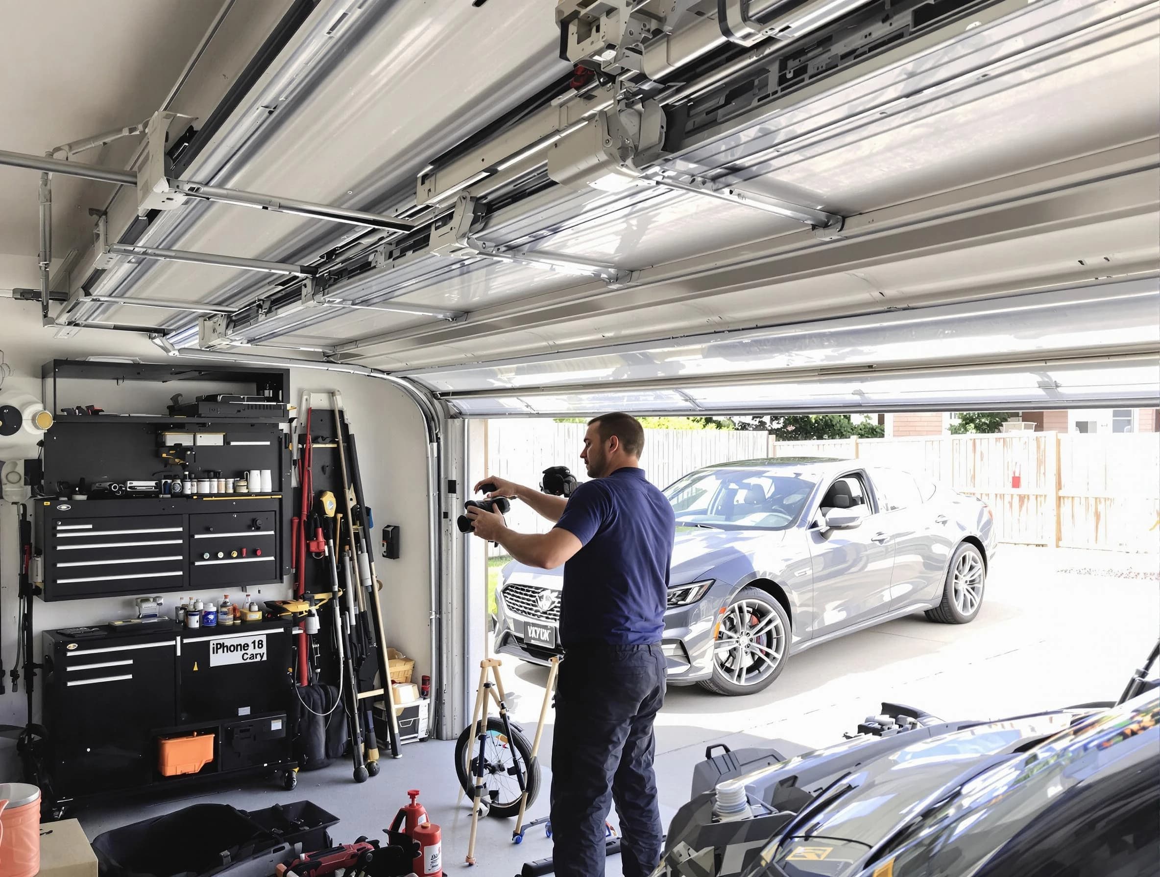 Glendale Garage Door Repair technician fixing noisy garage door in Glendale